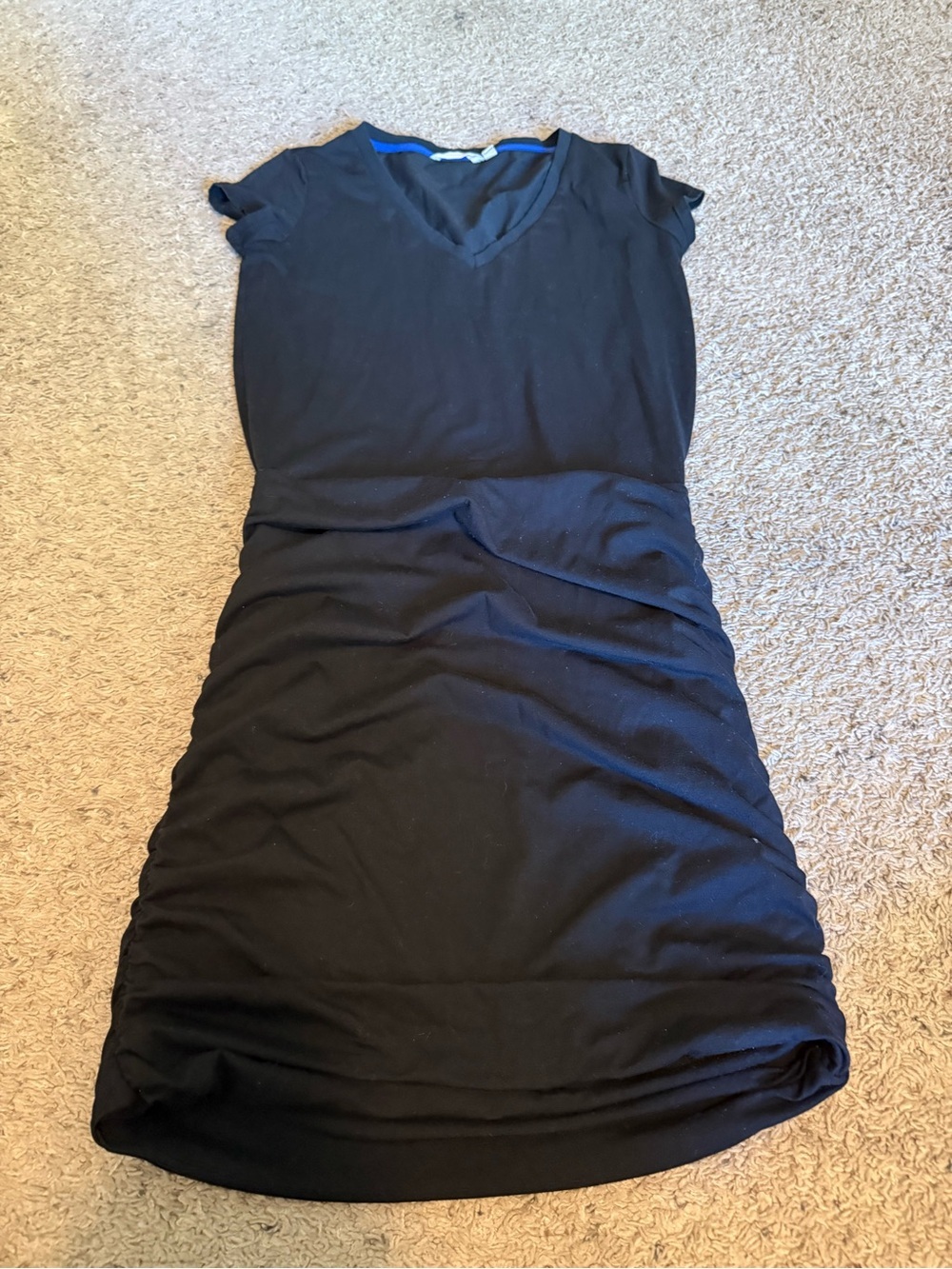 Athleta Black Tank with Bright Blue Trim